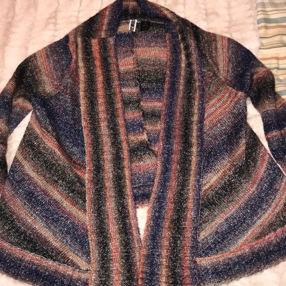 Bke sweater cardigan 3/4 sleeve multi color Sz M - Picture 4 of 6